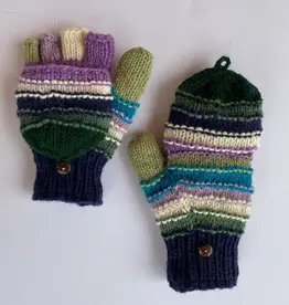 Ganesh Himal Lavender & Navy Fleece Lined Glitten