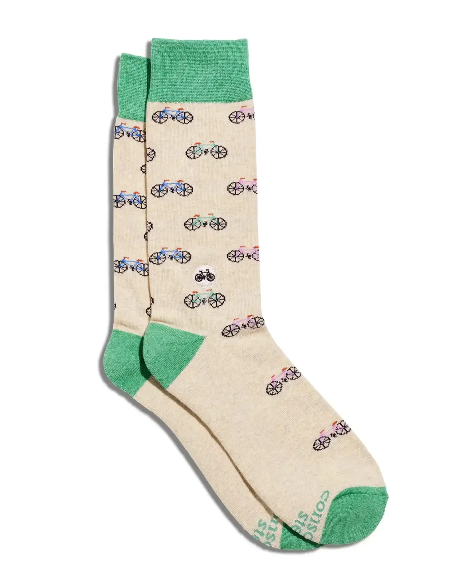 Conscious Step Socks That Support Youth Sports (Beige Bicycles)