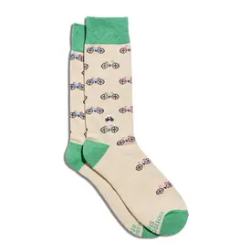 Conscious Step Socks That Support Youth Sports (Beige Bicycles)