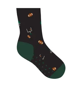 Conscious Step Kids Socks that Support Youth Sports (Navy Football)