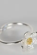 Ten Thousand Villages Silver Flower Ring