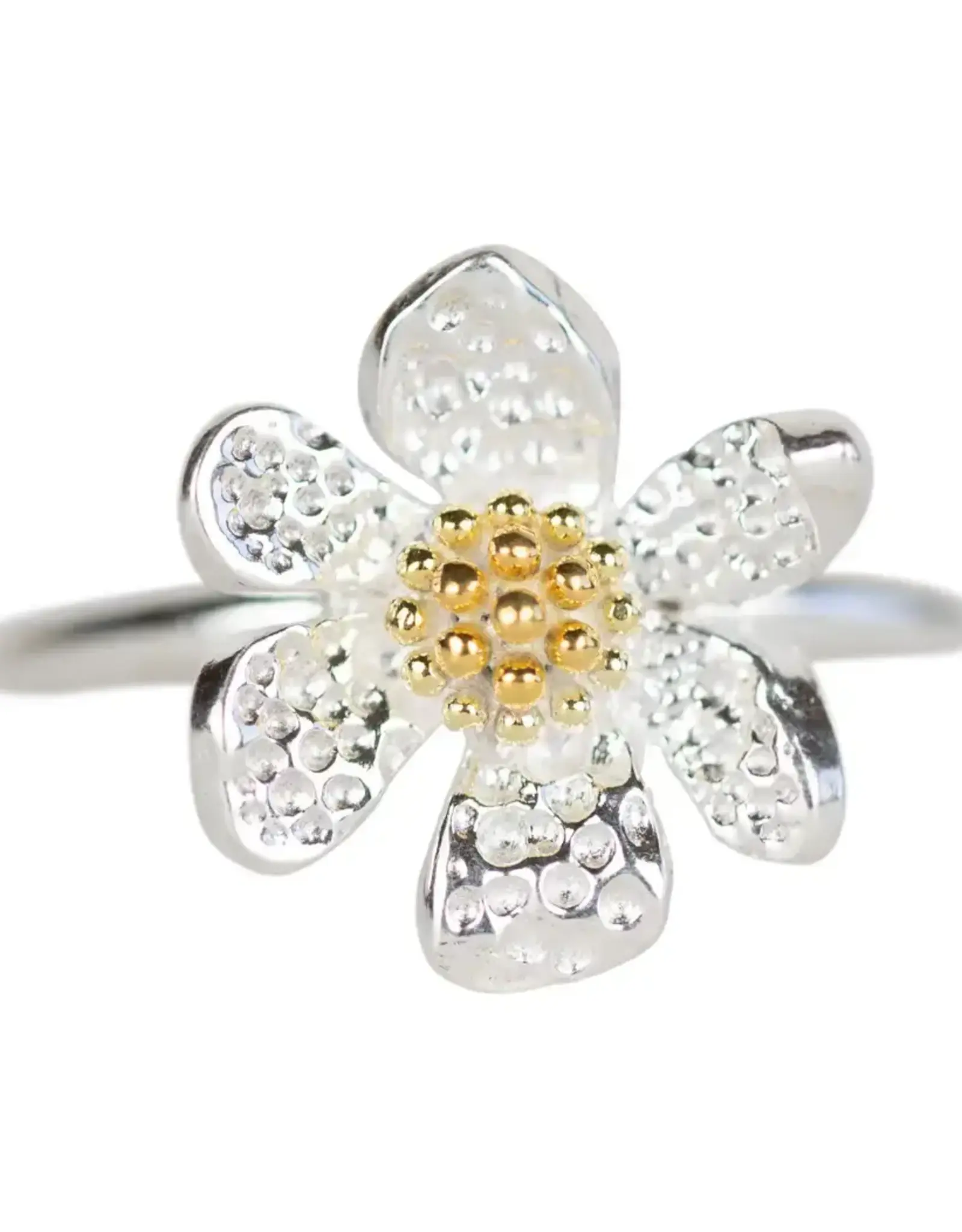 Ten Thousand Villages Silver Flower Ring