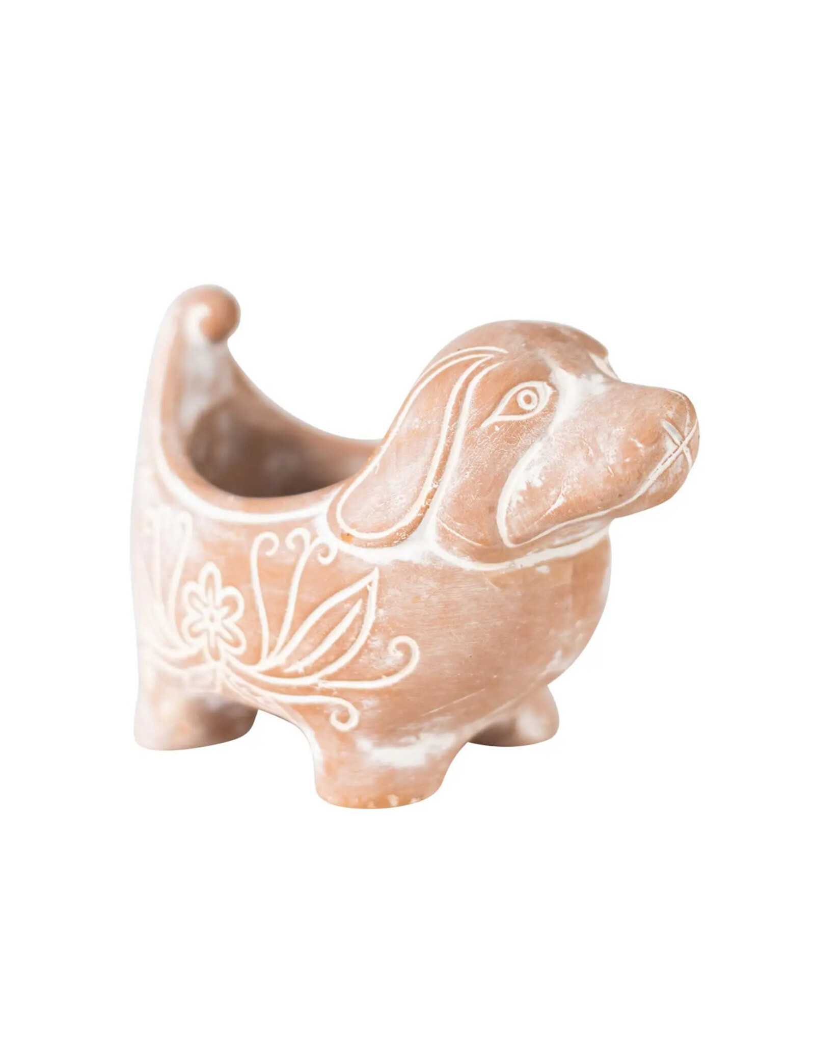Ten Thousand Villages Terracotta Dog Planter (Small)