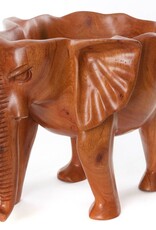 Swahili African Modern Hand Carved Mahogany Elephant Bowl