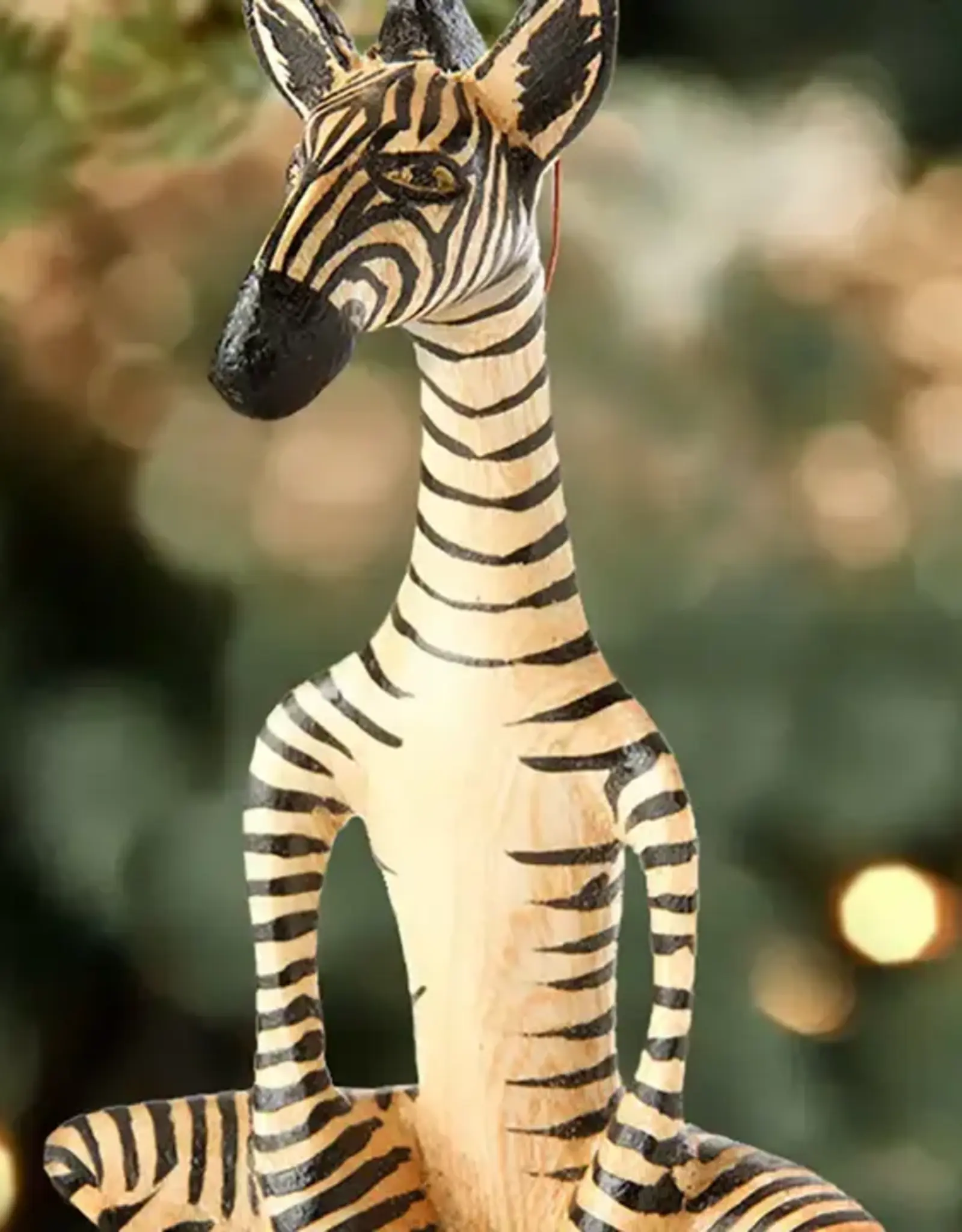 Swahili African Modern Jacaranda Yoga Zebra Ornament