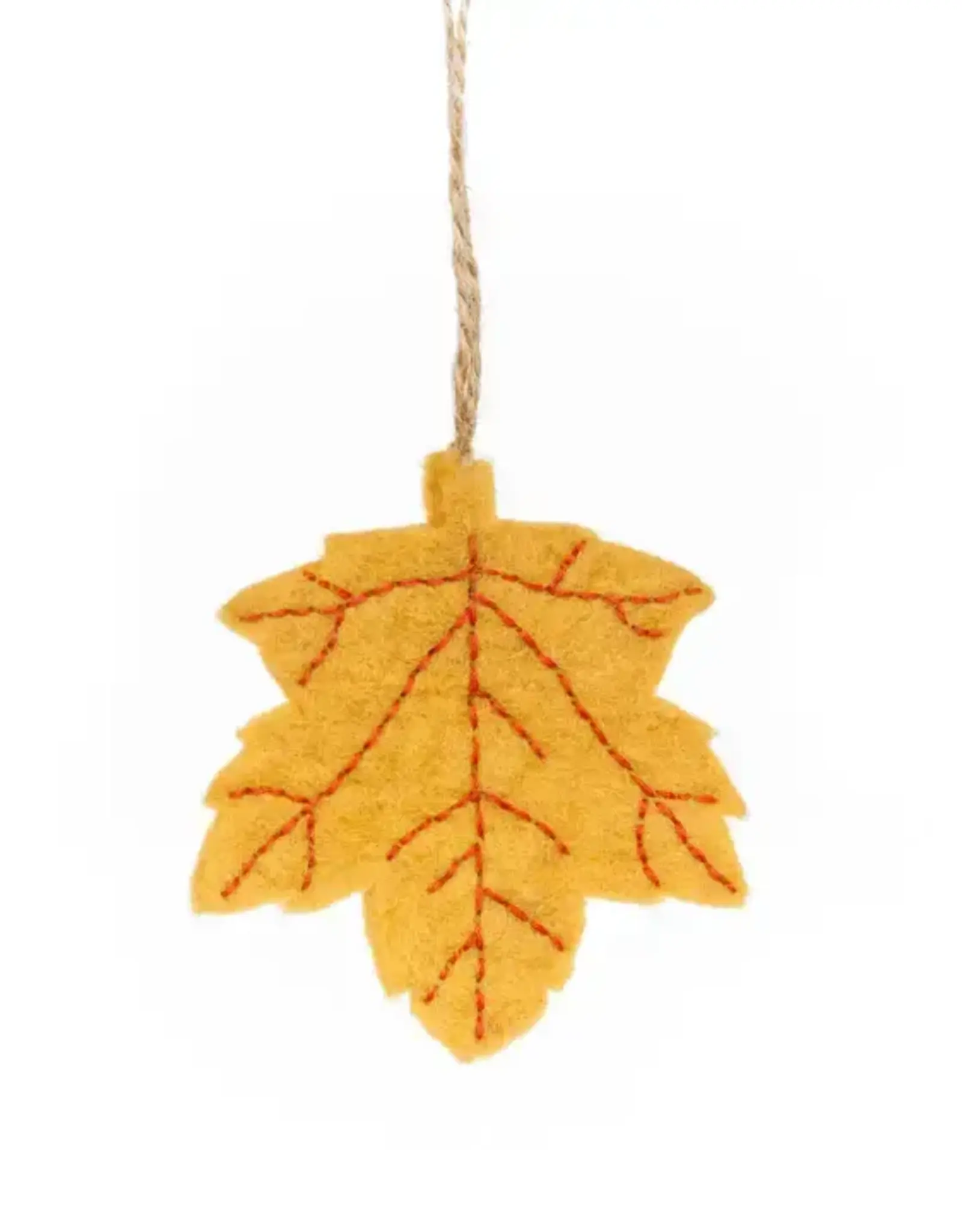Felt So Good Yellow Maple Leaf Ornament