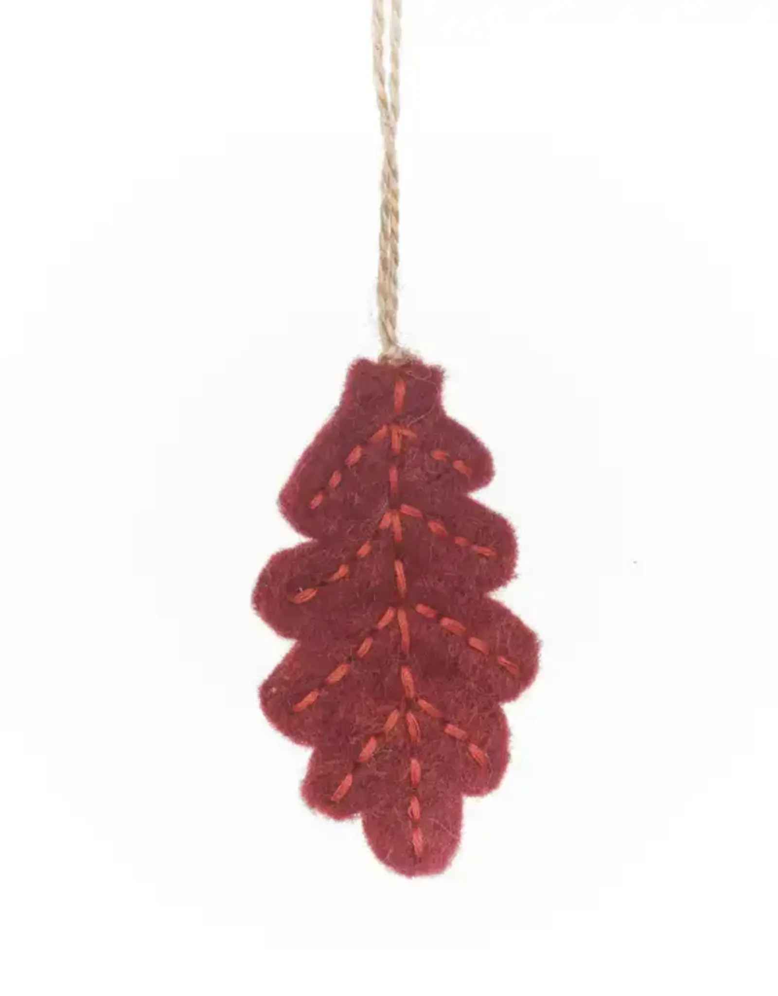 Felt So Good Red Oak Leaf Ornament
