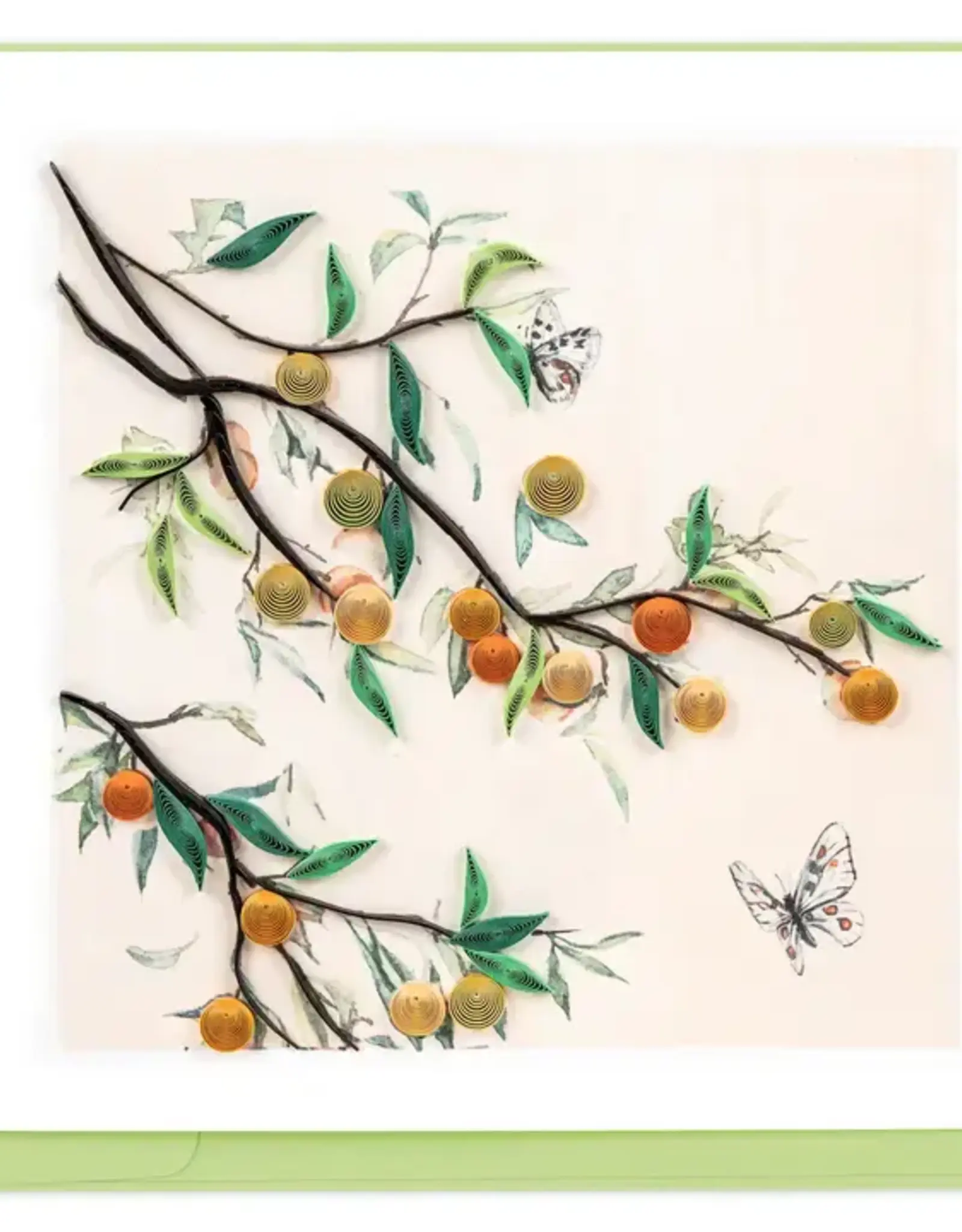 Quilling Card Quilled Plum Branch & Butterflies Greeting Card