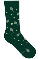 Conscious Step Socks that Support Youth Sports (Green Tennis Rackets)