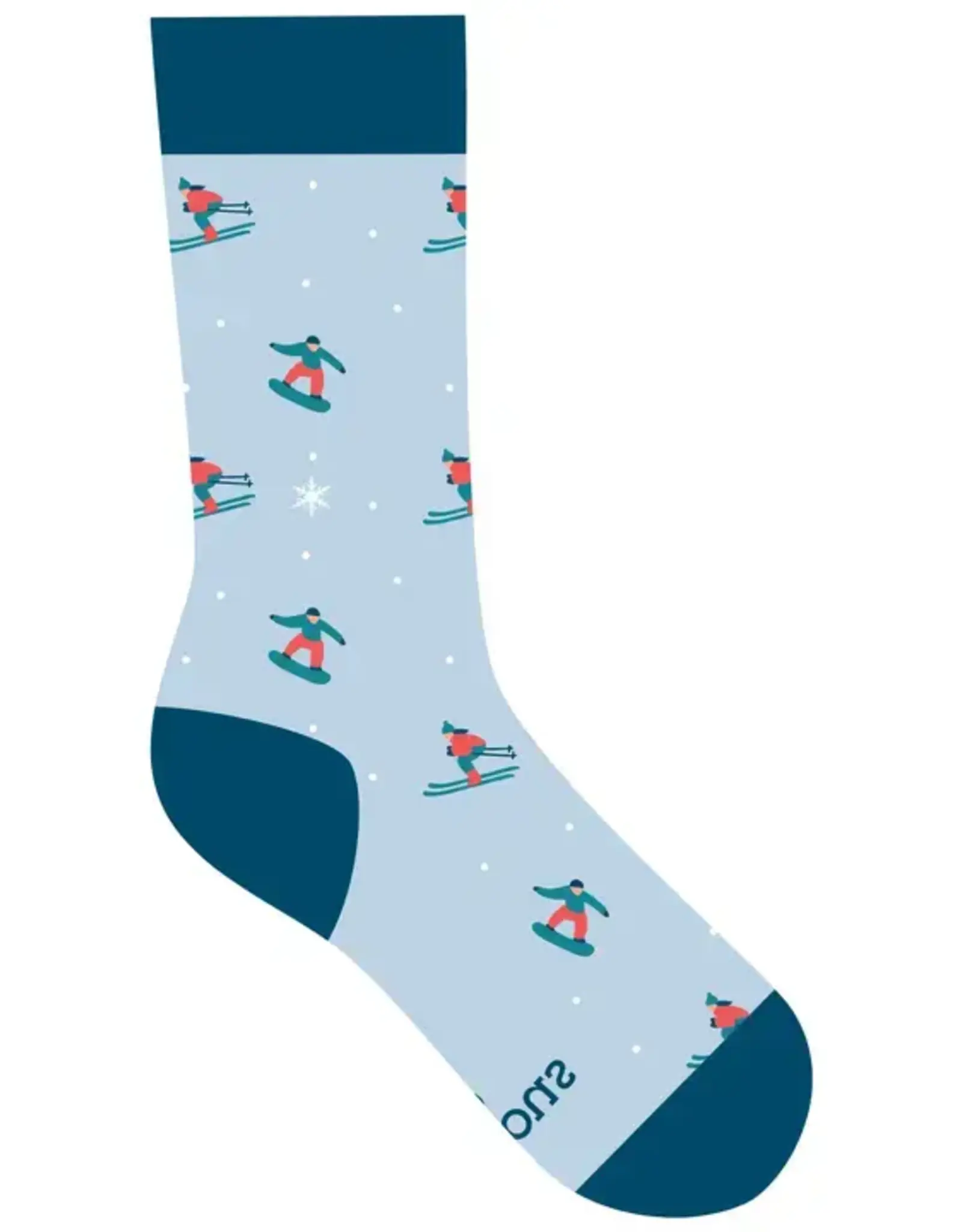 Conscious Step Socks that Support Youth Sports (Blue Skiers & Snowboarders)