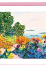 Quilling Card Quilled Two Women by the Shore Mediterranean, Cross- Artist Series