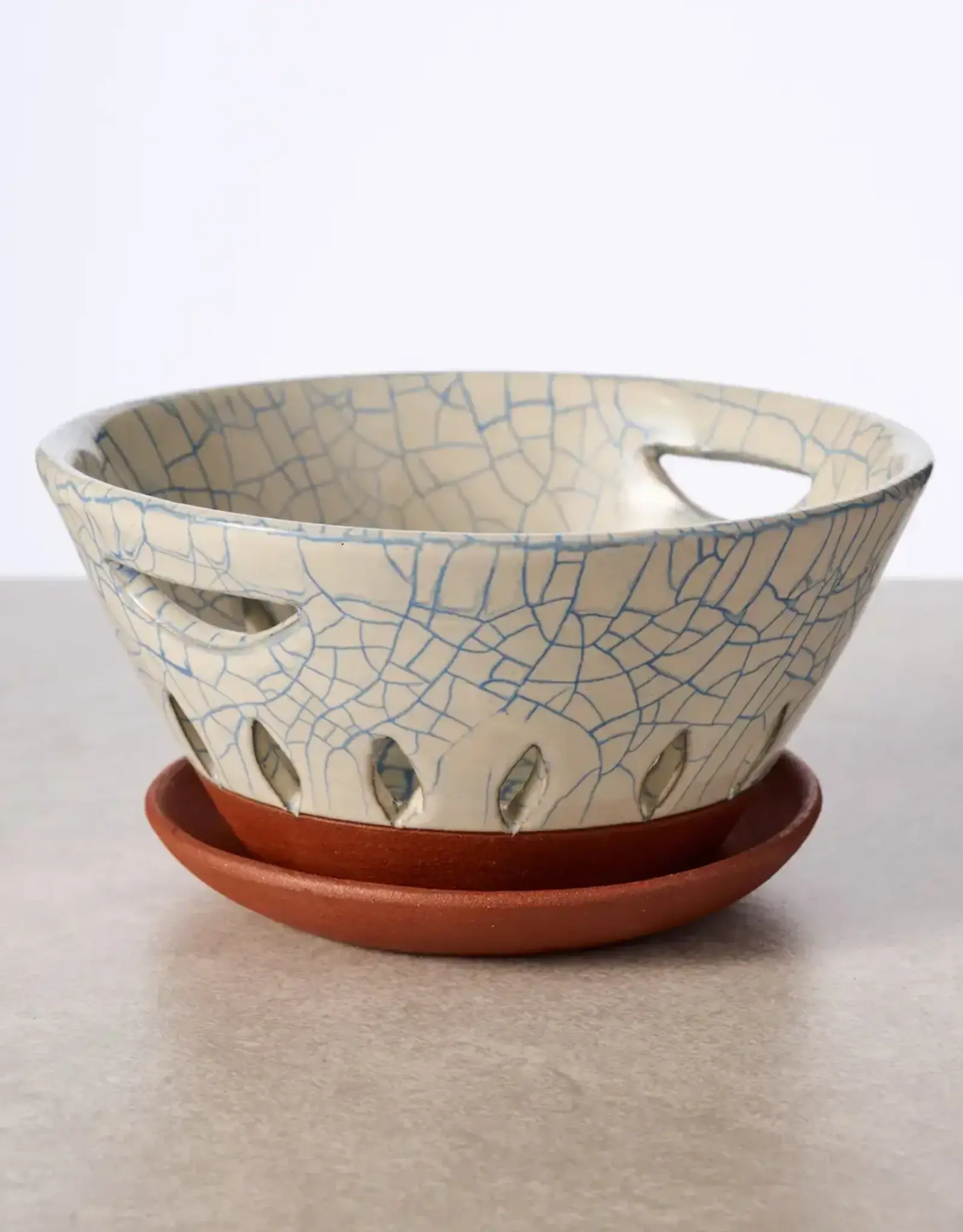 Ten Thousand Villages Ciya Blue Crackle Berry Bowl