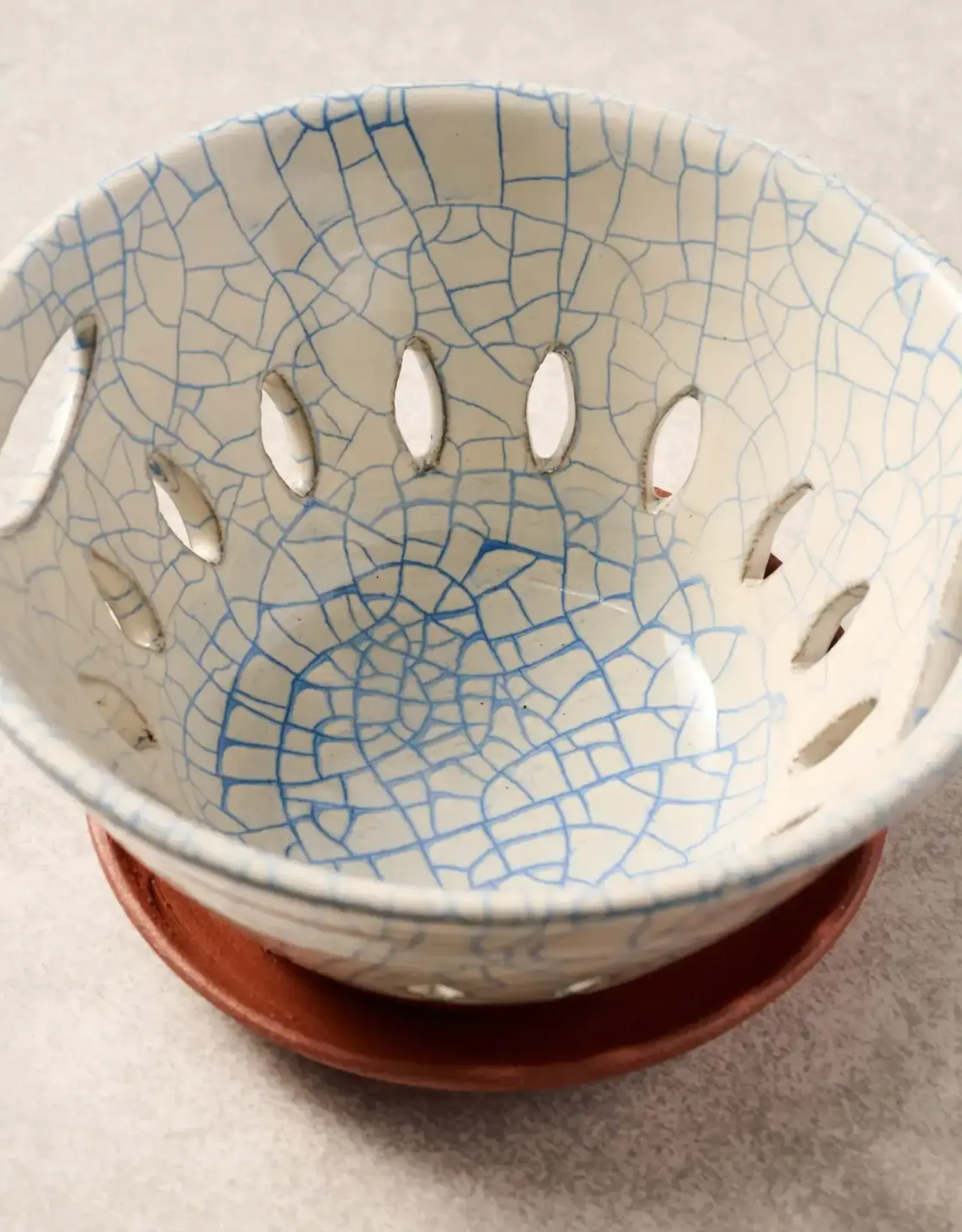 Ten Thousand Villages Ciya Blue Crackle Berry Bowl