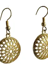Ethical Global Sun Filigree Dangle Earrings - Gold