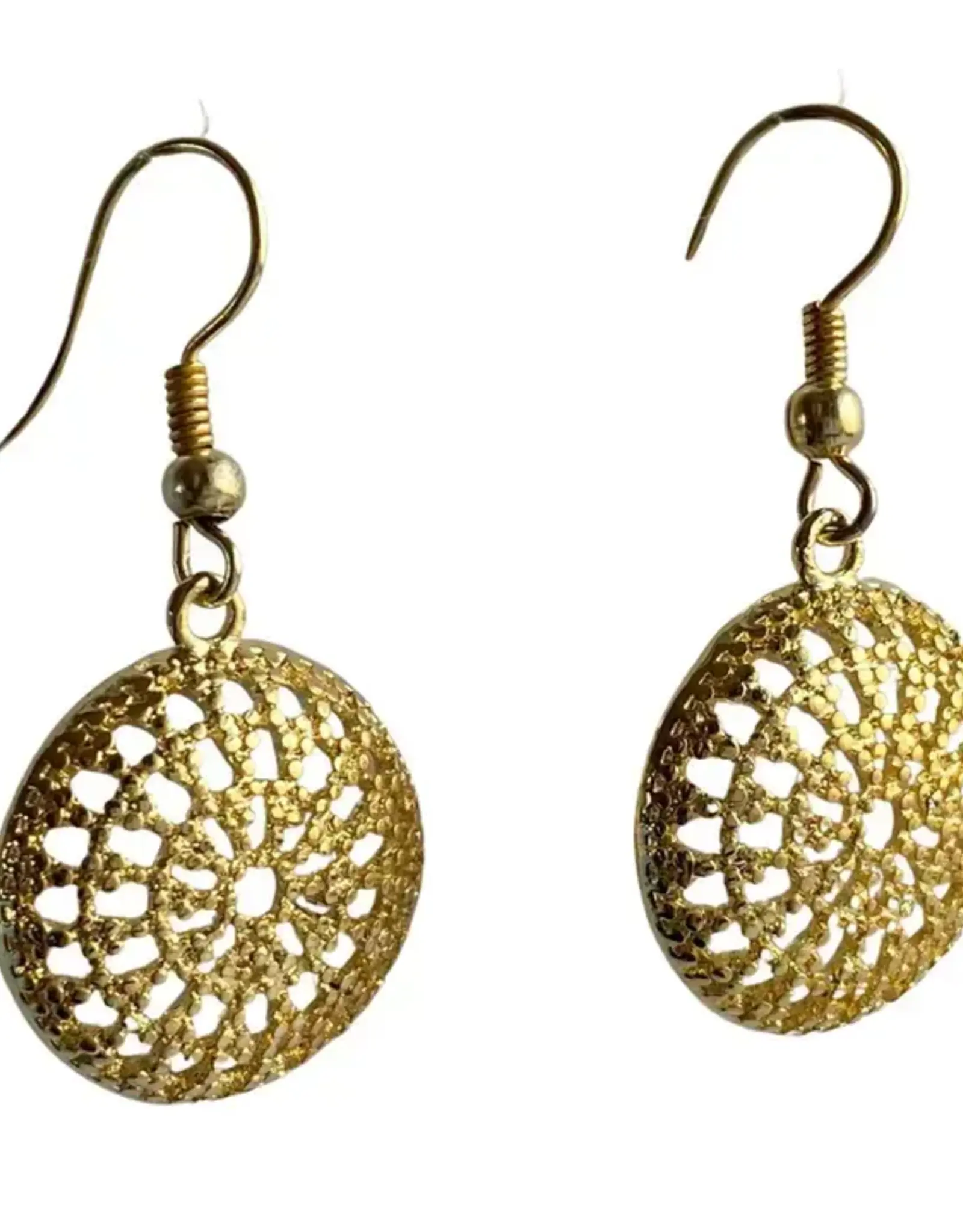 Ethical Global Sun Filigree Dangle Earrings - Gold