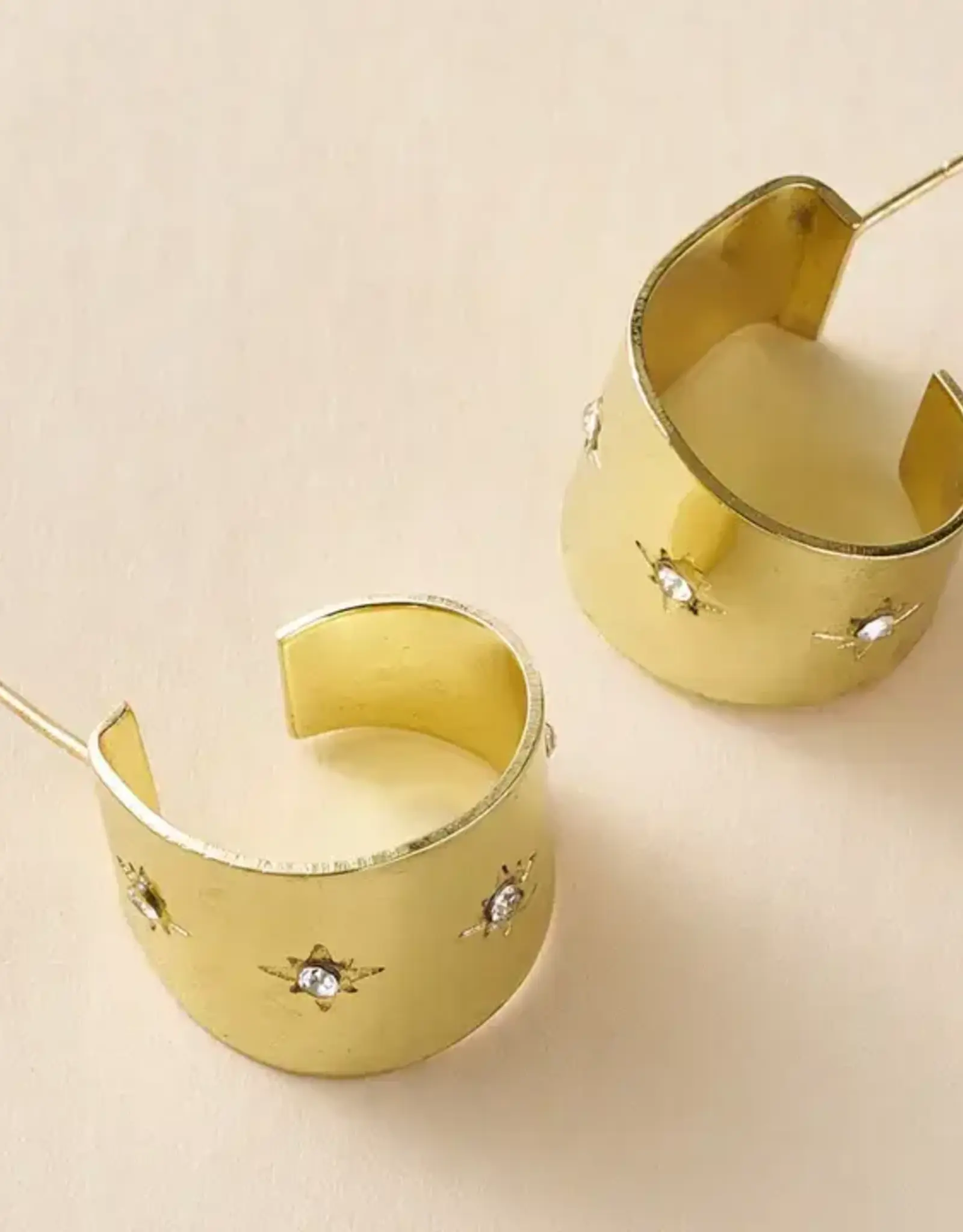 Matr Boomie Sitara Starry Studded Round Hoop Earrings