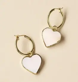 Matr Boomie Rajani Hoop Heart Mother of Pearl Earrings