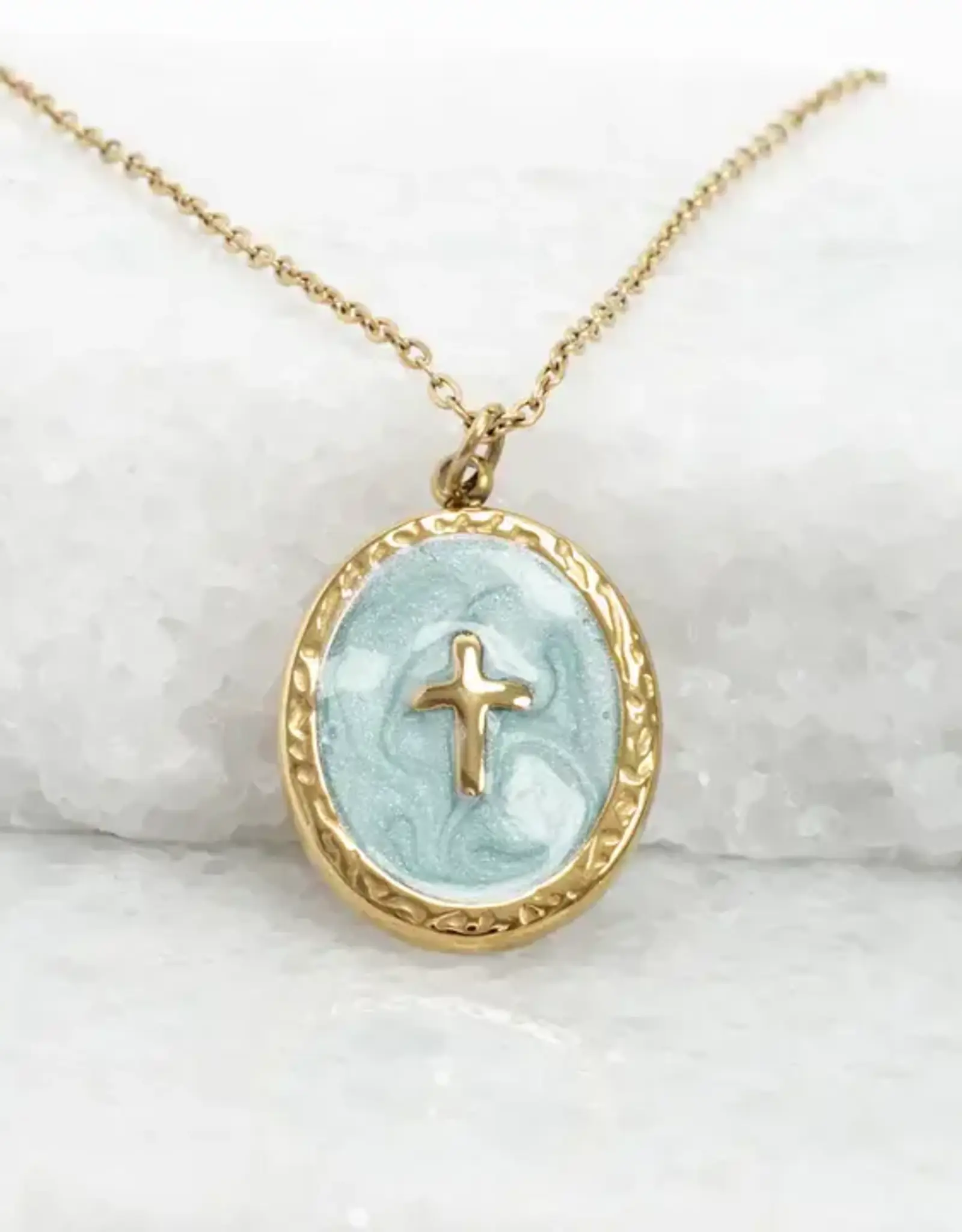 Starfish Project Shine Bright Cross Pendant in Mint