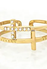 Starfish Project Golden Cross Serenity Ring