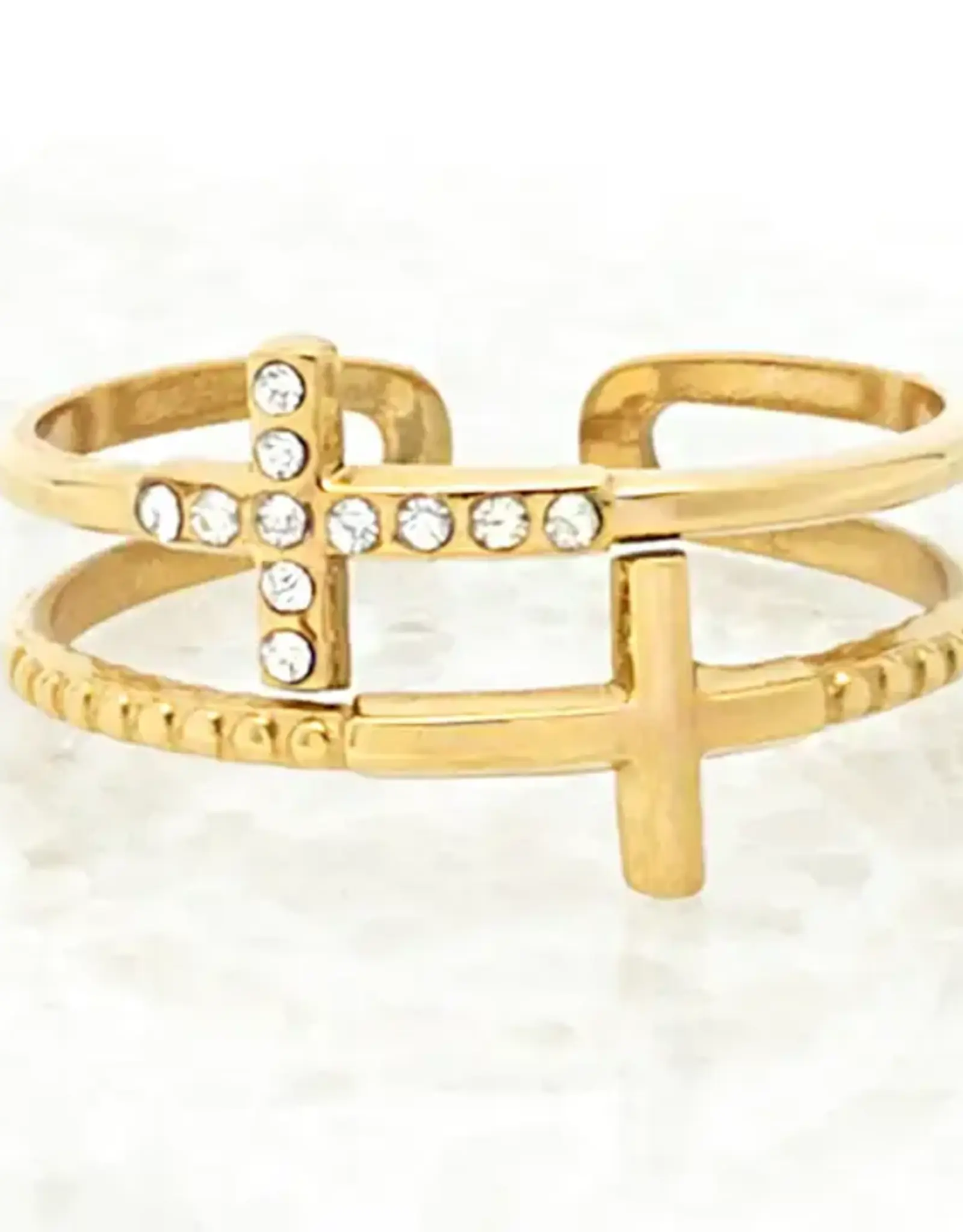 Starfish Project Golden Cross Serenity Ring