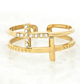 Starfish Project Golden Cross Serenity Ring