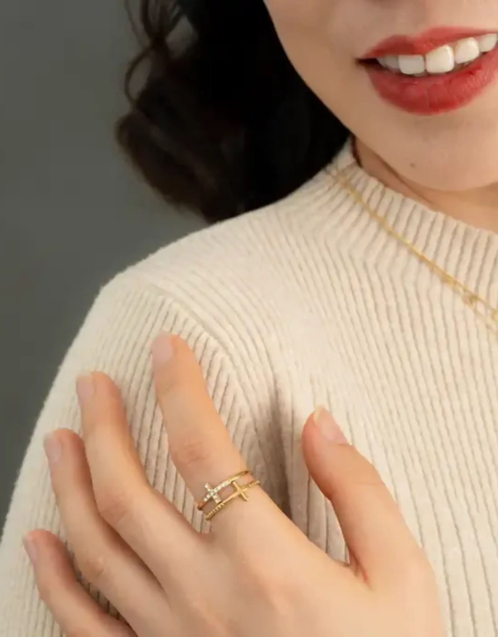 Starfish Project Golden Cross Serenity Ring