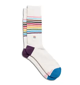 Conscious Step Socks that Save LGBTQ Lives (Beige Pride Flag)
