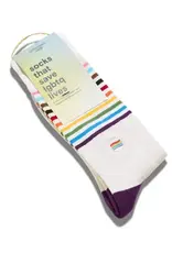 Conscious Step Socks that Save LGBTQ Lives (Beige Pride Flag)