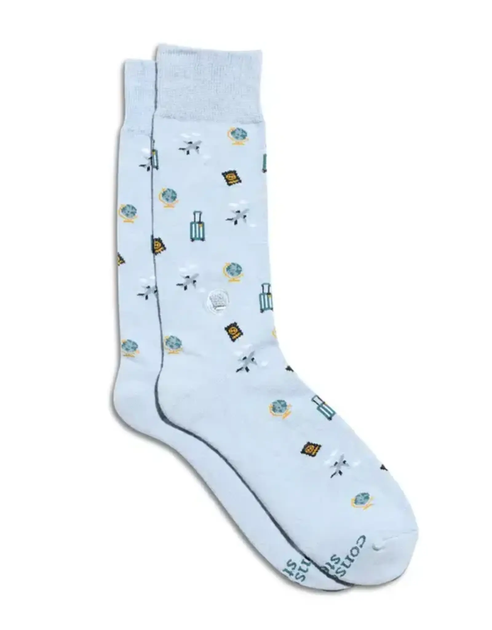 Conscious Step Socks that Give Books (Blue Travel)