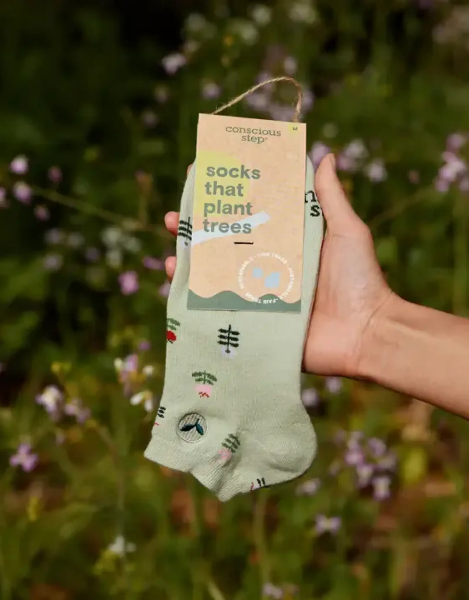Conscious Step Ankle Socks that Plant Trees (Green Tulips)