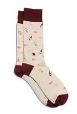 Conscious Step Socks that Give Books (Beige Books and Wine