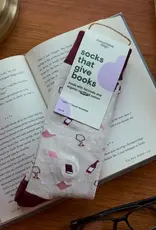 Conscious Step Socks that Give Books (Beige Books and Wine