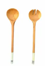 Harkiss Designs Black & White Striped Salad Server - 14"