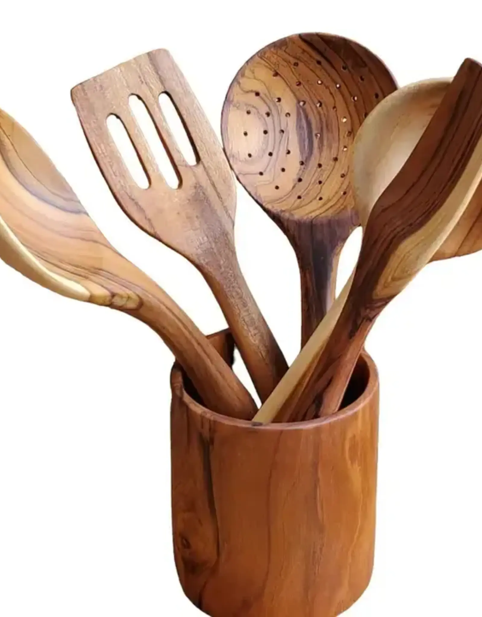 Harkiss Designs Utensil Teak Wood Vessel - 4" tall