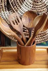 Harkiss Designs Utensil Teak Wood Vessel - 6" tall
