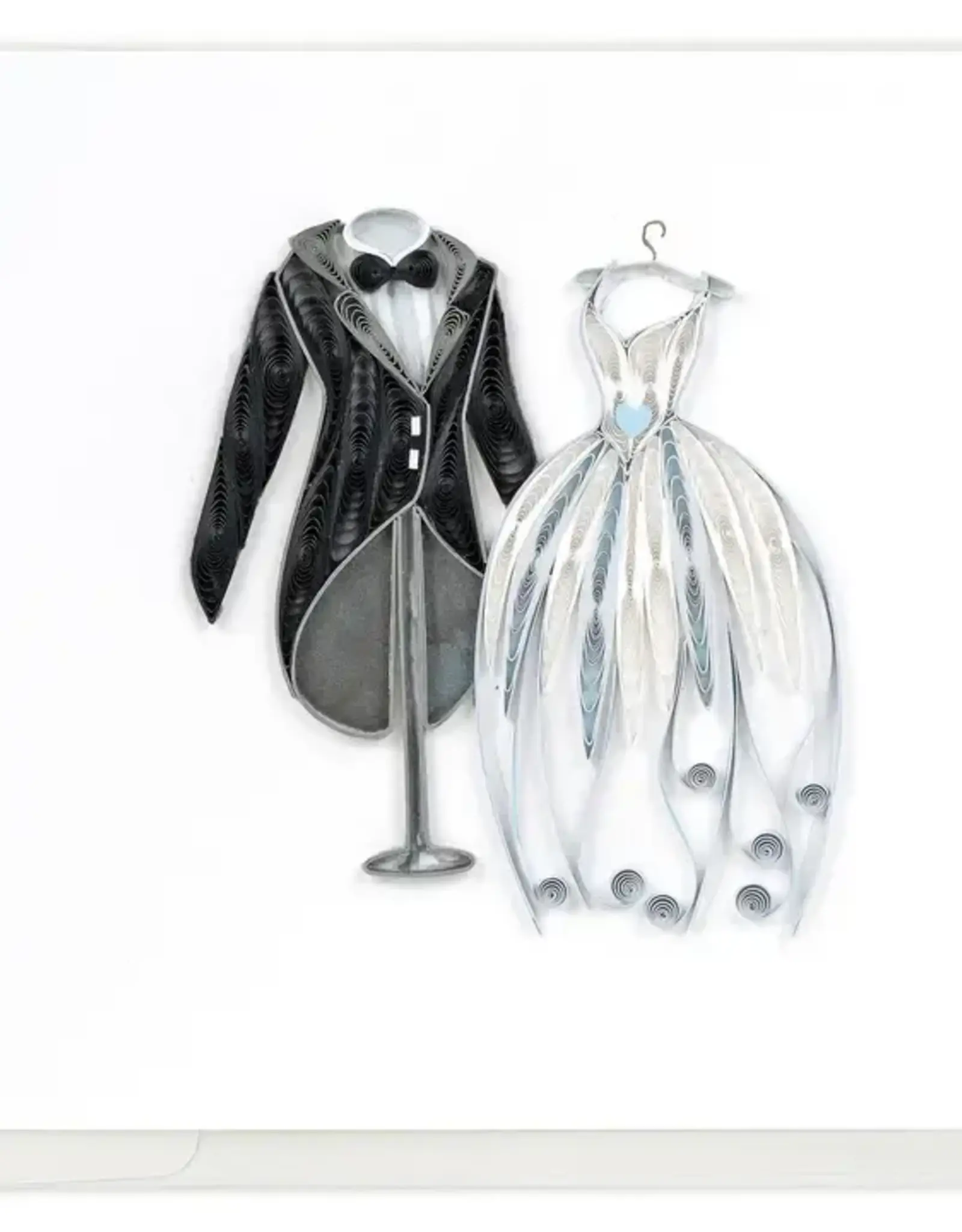Quilling Card Quilled Wedding Tux & Gown Greeting Card