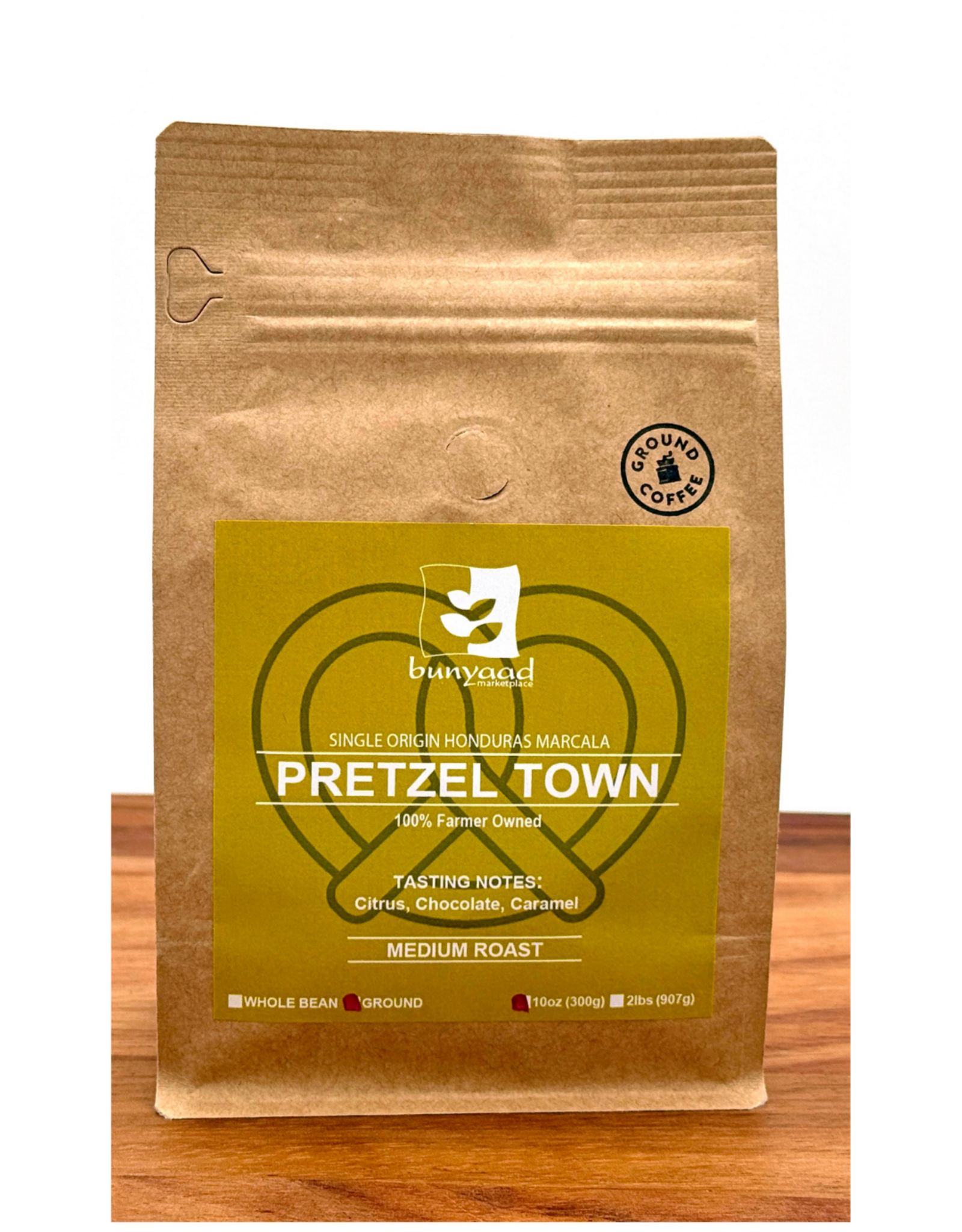 Lenca Coffee Roasters Bunyaad Pretzel Town Coffee - Marcala Bean