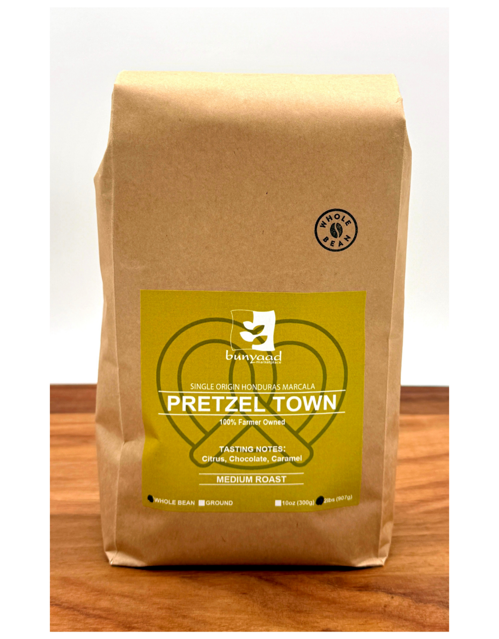 Lenca Coffee Roasters Bunyaad Pretzel Town Coffee - Marcala Bean