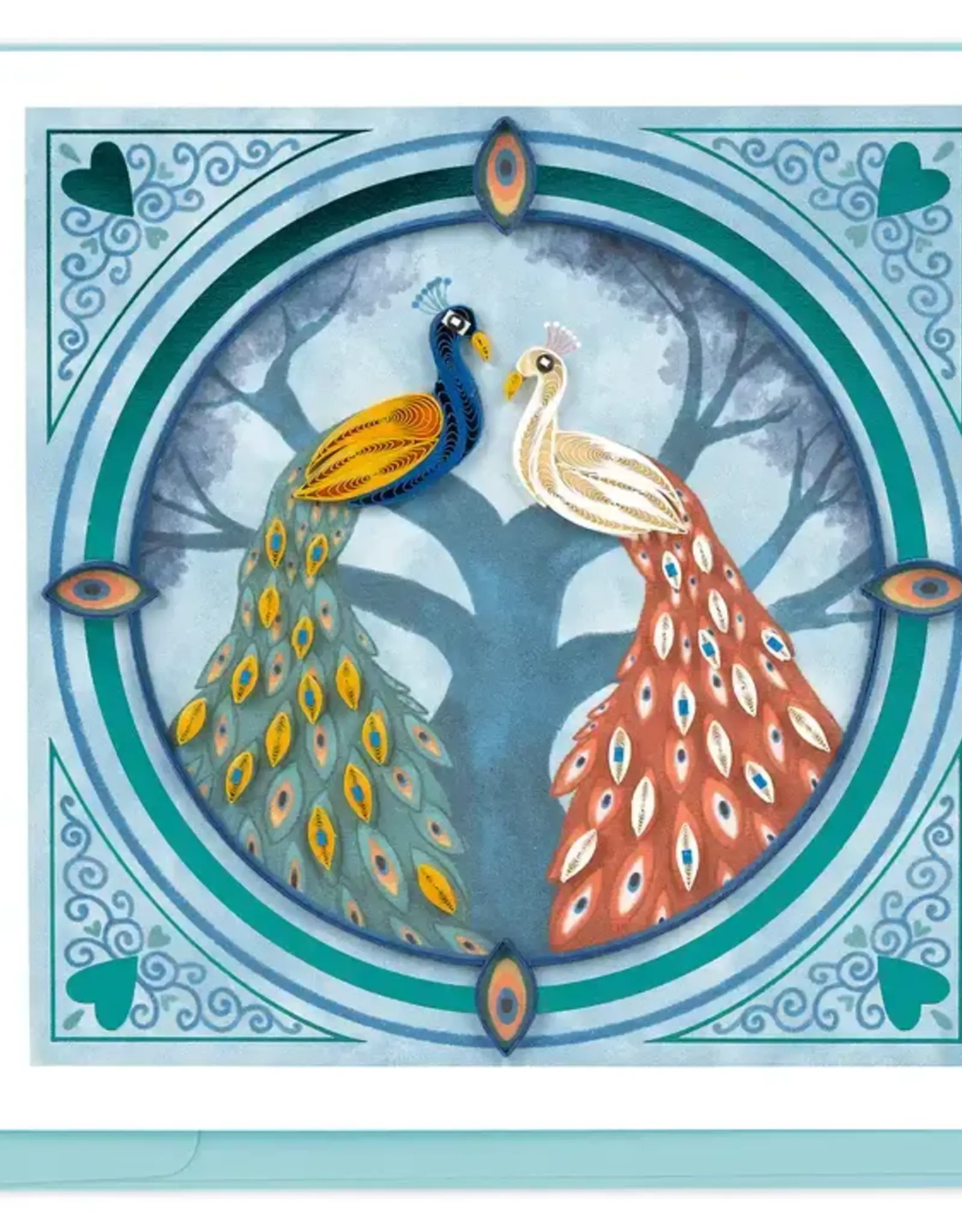 Quilling Card Quilled Peacock Pair Greeting Card