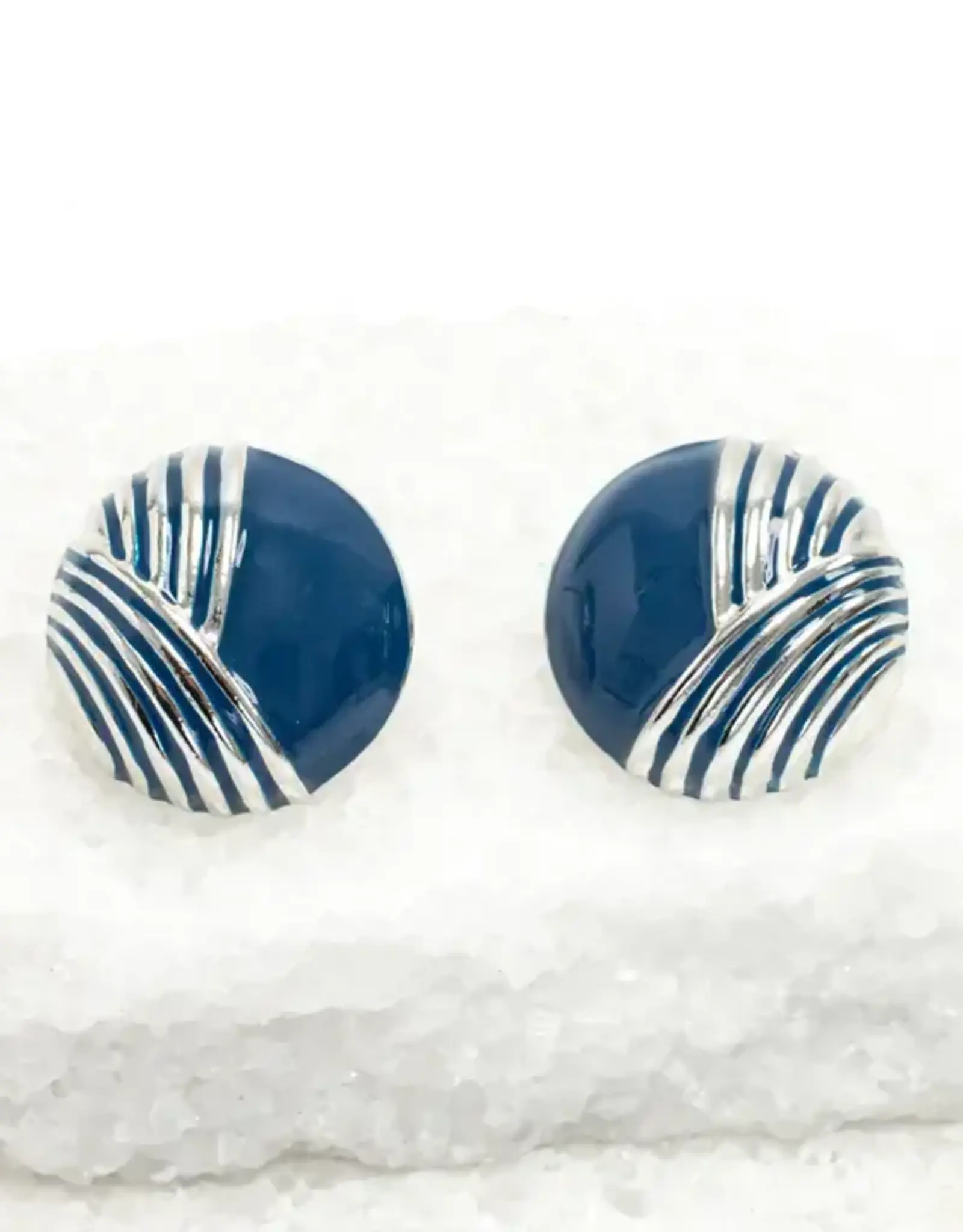 Starfish Project Serenity Wave Earrings in Silver & Cobalt Blue