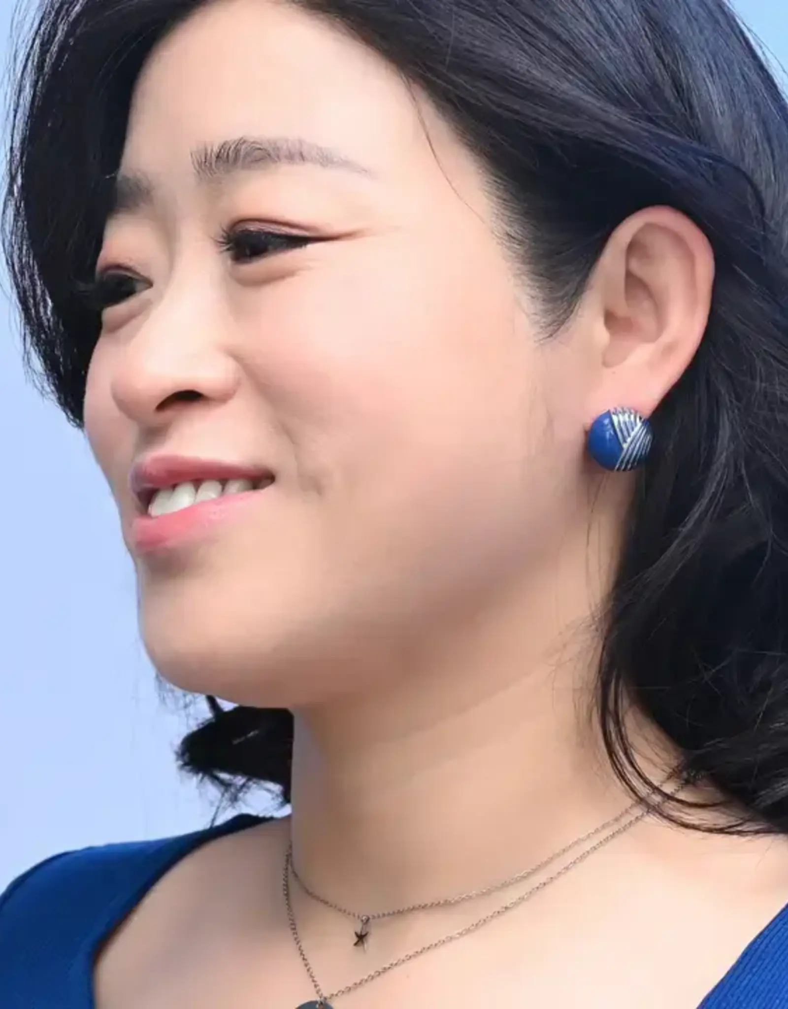 Starfish Project Serenity Wave Earrings in Silver & Cobalt Blue