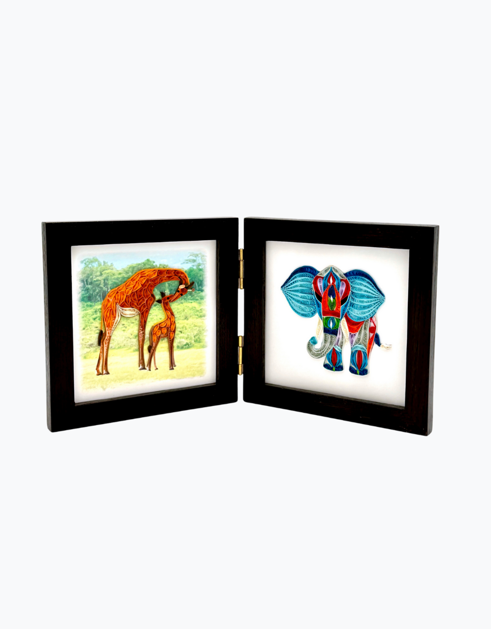 Bunyaad Pakistan 212621 Dark Red Oak Wood Duo Frame Hinged