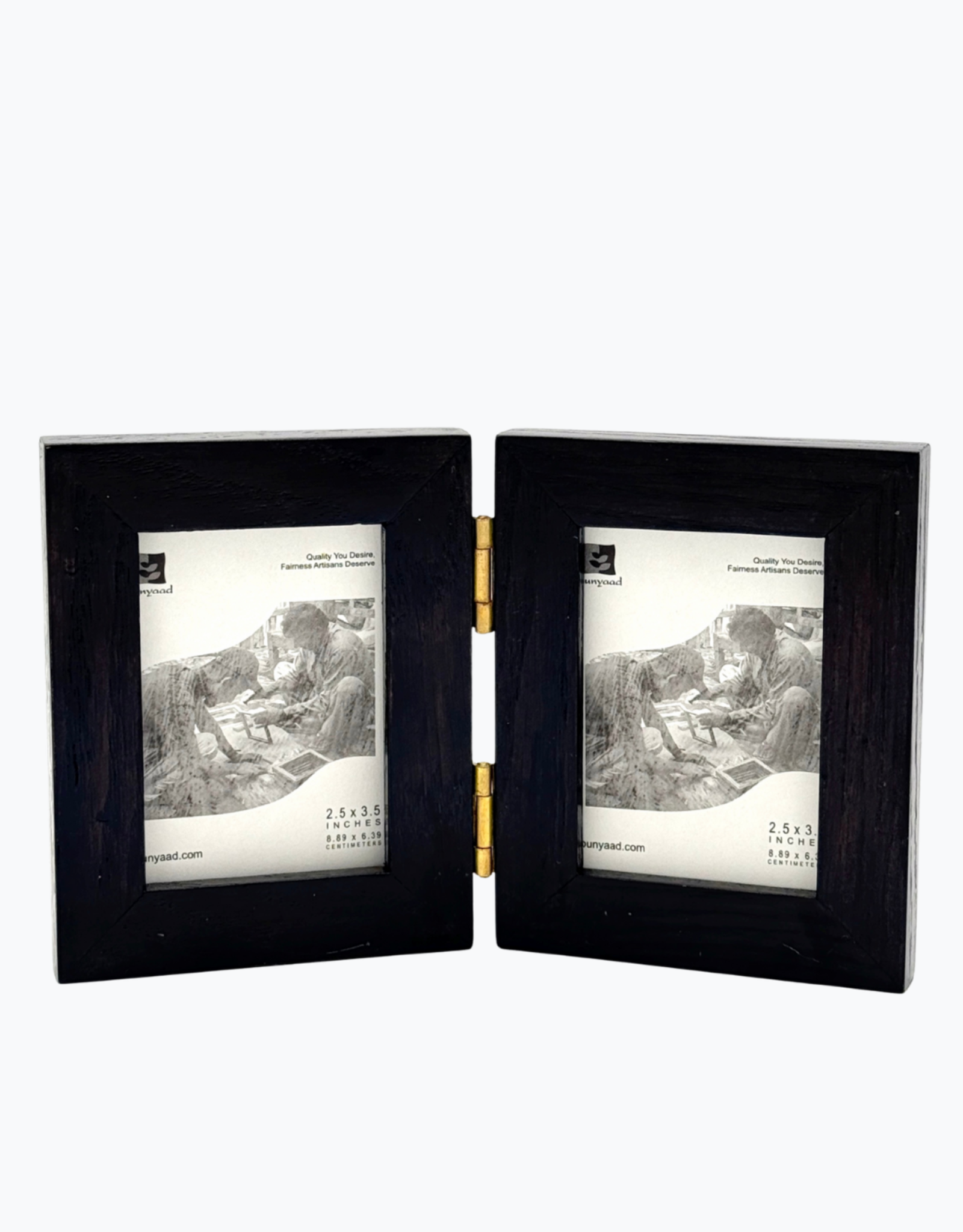 Bunyaad Pakistan Dark Red Oak Wood Frame - Gift Enclosure Duo Hinged