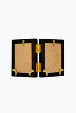 Bunyaad Pakistan 212142 Dark Red Oak Striped Wood Frame - Gift Enclosure Duo Hinged