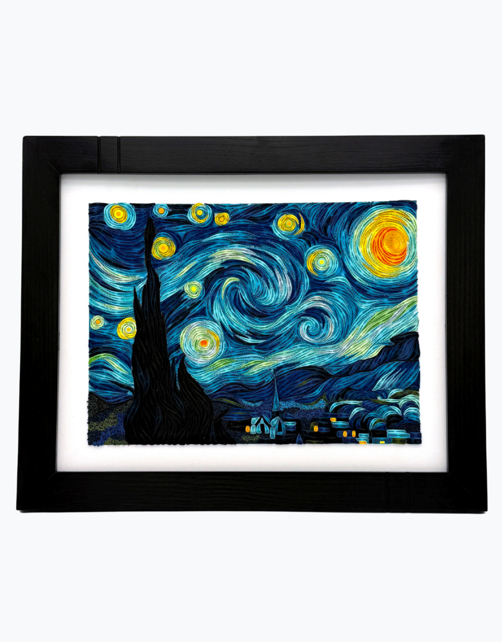 Quilling Card Quilled Starry Night, Van Gogh Wall Art (15 in. X 11in) w/ Frame