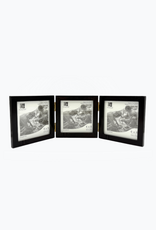 Bunyaad Pakistan 212441 Dark Red Oak Striped Wood Trio Frame Hinged