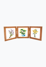 Bunyaad Pakistan 213431 Natural Red Oak Etched Wood Trio Frame Hinged