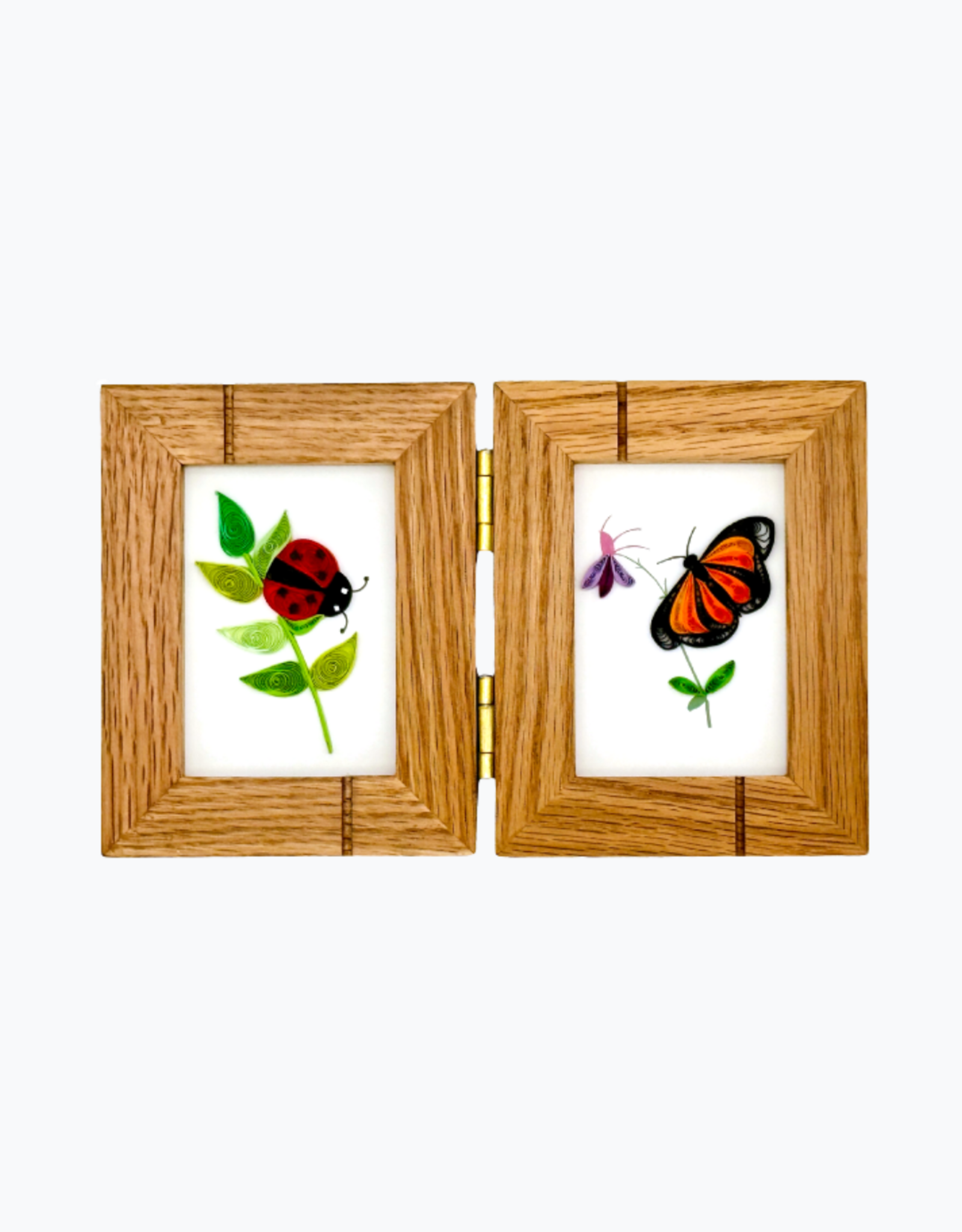 Bunyaad Pakistan 213142 Natural Red Oak Striped Wood Frame - Gift Enclosure Duo Hinged