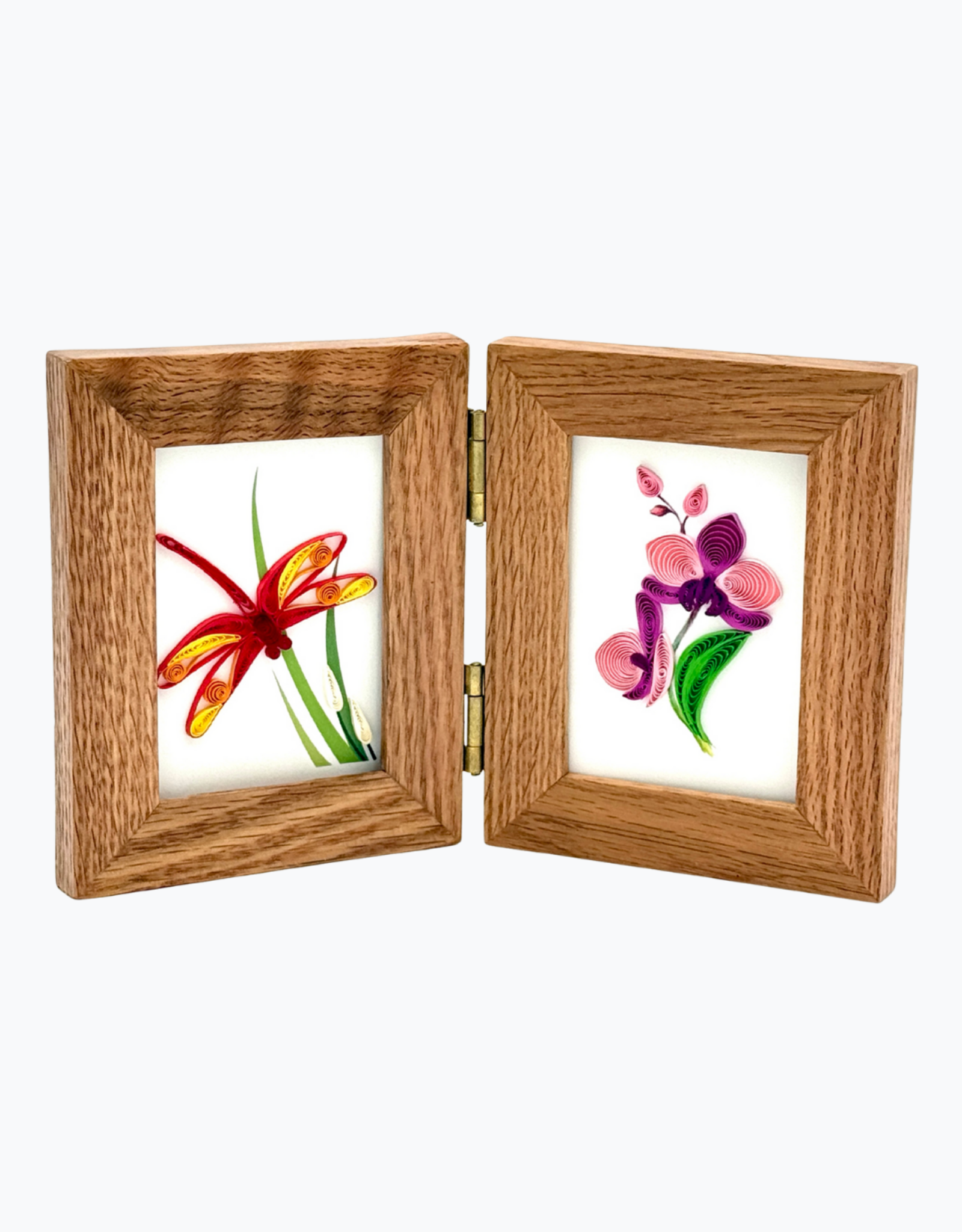 Bunyaad Pakistan Natural Red Oak Wood Frame - Gift Enclosure Duo Hinged