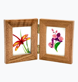 Bunyaad Pakistan Natural Red Oak Wood Frame - Gift Enclosure Duo Hinged